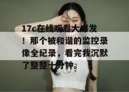 17c在线观看大爆发！那个被和谐的监控录像全纪录，看完我沉默了整整十分钟。